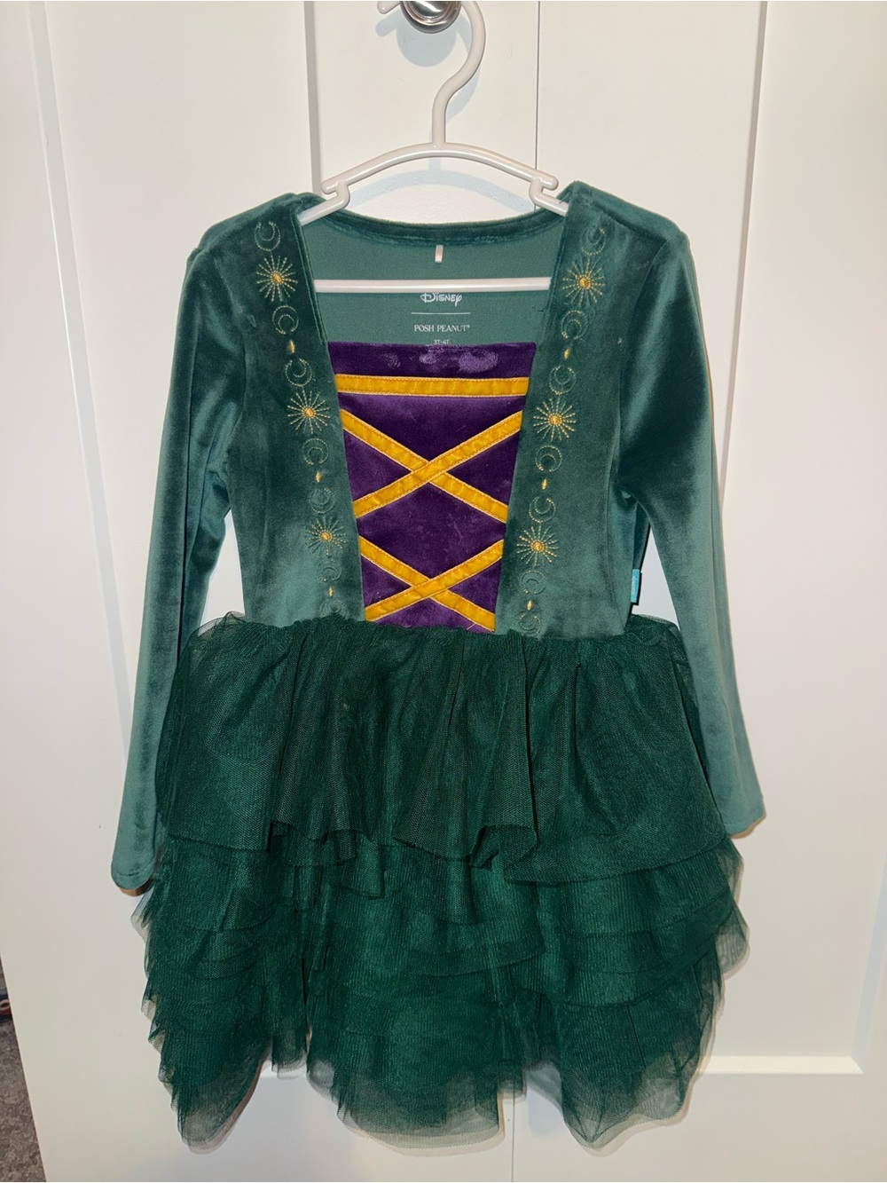 Disney Posh Peanut Winifred Hocus Pocus Halloween Green Velvet Kids Costume Dres